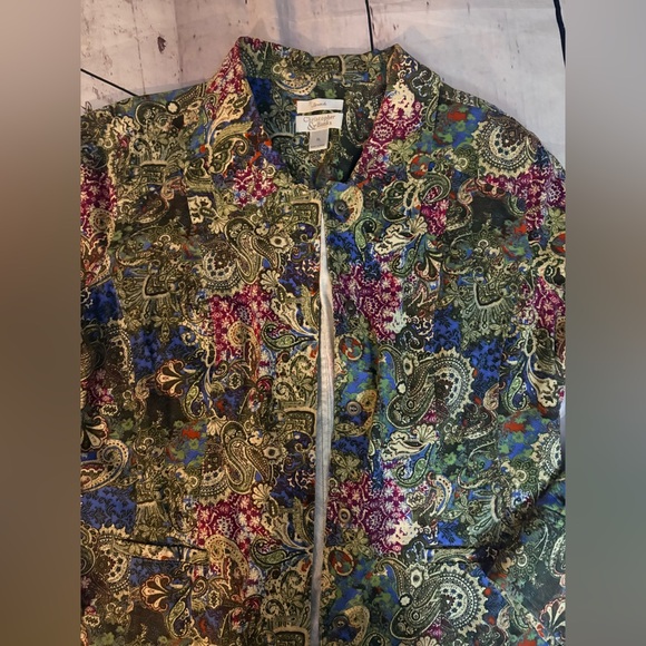 Christopher & Banks stretch paisley printed jacket XL - Picture 4 of 8